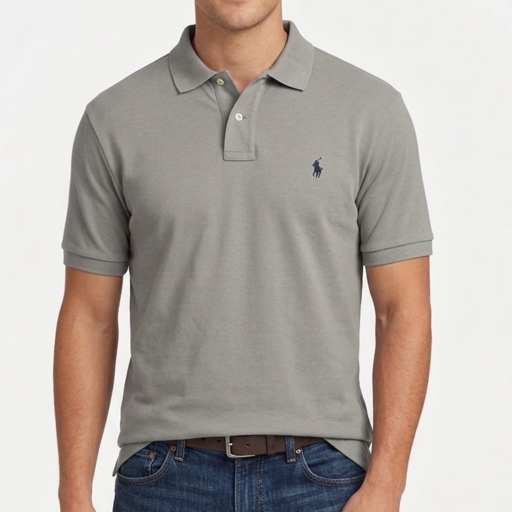 Polo Ralph Lauren Polo Shirt XL Gray Classic Logo Cotton Short Sleeve
